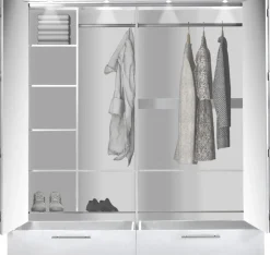 Szafy Młodzieżowe|Szafy Otwierane>Stolar owa nowoczesna szafa z lustrem i szufladami 209 cm TALOR grafit