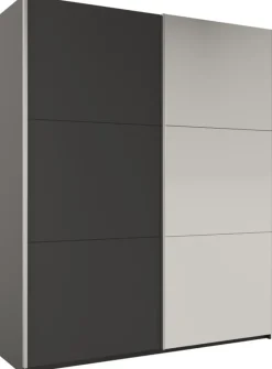 Szafy Dwudrzwiowe|Szafy Z Lustrem>Stolar owa nowoczesna szafa przesuwna z lustrem 200 cm RUBIN grafit