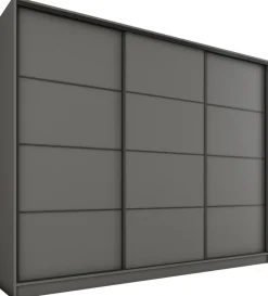 Zestawy Mebli Do Przedpokoju|Szafy Trzydrzwiowe>BROMARKT owa szafa przesuwna 250 cm do sypialni LOFT MAX grafit