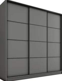 Zestawy Mebli Do Przedpokoju|Szafy Trzydrzwiowe>BROMARKT owa szafa przesuwna do sypialni 200 cm LOFT MAX grafit