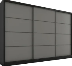 Zestawy Mebli Do Przedpokoju|Szafy Trzydrzwiowe>BROMARKT Grafitowa szafa przesuwna trzydrzwiowa 280 cm LOFT