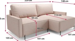 Meble Dla Dzieci|Narożniki></noscript>BROMARKT Grafitowy narożnik loft do salonu z funkcją spania i pojemnikiem NORTON