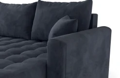 Narożniki></noscript>BROMARKT Grafitowy nowoczesny narożnik do salonu z funkcją spania LUIS U