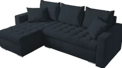 Meble Dla Dzieci|Meble Młodzieżowe>BROMARKT Grafitowy rozkładany narożnik do salonu LUIS pojemnik na pościel