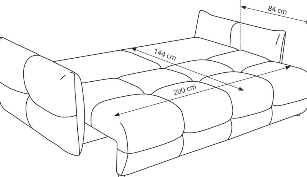 Meble Dla Dzieci|Kanapy I Sofy>LASKI Granatowa kanapa do salonu z funkcją spania i pojemnikiem BERGAMO