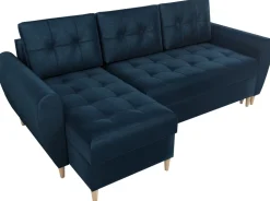 Meble Dla Dzieci|Narożniki>IZABELLA MEBLE Granatowa kanapa narożna z funkcją spania do salonu HENRY