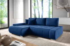 Meble Dla Dzieci|Meble Młodzieżowe>BROMARKT Granatowa kanapa narożna z funkcją spania do salonu VANESSA