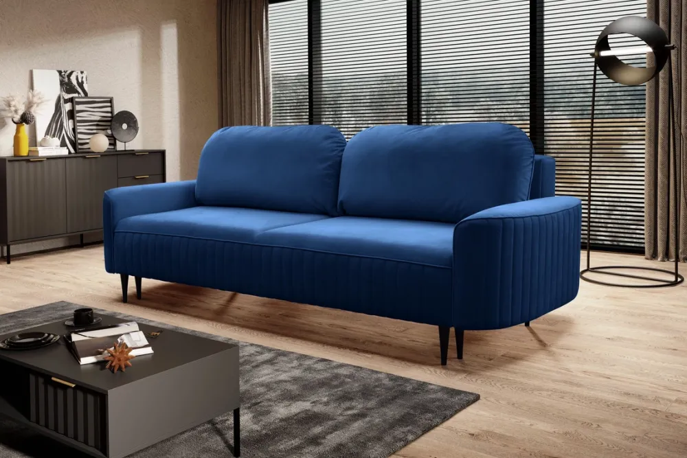 Meble Dla Dzieci|Kanapy I Sofy>LASKI Granatowa kanapa rozkładana do salonu z funkcją spania VELINA