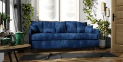 Kanapy I Sofy|Zestawy Mebli Do Przedpokoju></noscript>Meble Grand Granatowa kanapa trzyosobowa z funkcją spania do salonu GRATO