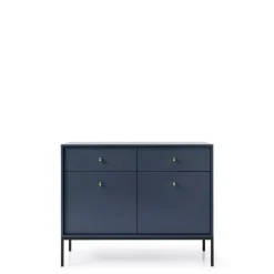 Komody|Szafy Dwudrzwiowe>PIASKI Granatowa komoda na nóżkach MONTI granatowy