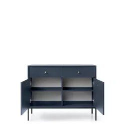 Komody|Szafy Dwudrzwiowe>PIASKI Granatowa komoda na nóżkach MONTI granatowy