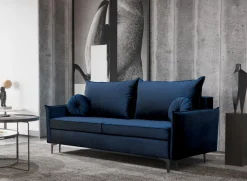 Meble Dla Dzieci|Kanapy I Sofy></noscript>UNISTYL MEBLE Granatowa nowoczesna sofa rozkładana do salonu LIVO