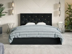 Meble Młodzieżowe|Łóżka Młodzieżowe></noscript>Riban Granatowe łóżko dwuosobowe 160x200 cm DRALE