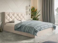 Meble Młodzieżowe|Łóżka Młodzieżowe></noscript>Riban Granatowe łóżko dwuosobowe 160x200 cm DRALE