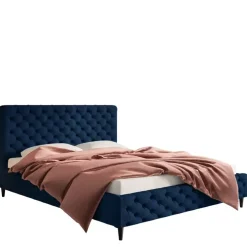 Łóżka Młodzieżowe|Łóżka Na Nóżkach>Riban Granatowe łóżko 160x200 cm sypialniane PANDO