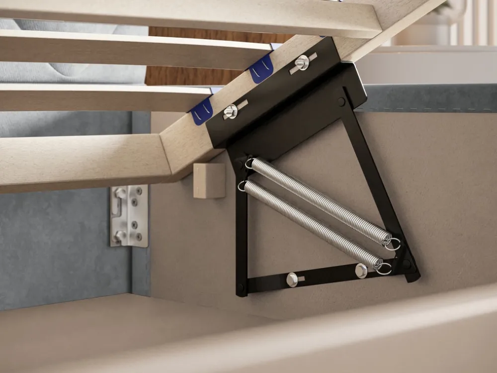 Łóżka Z Zagłówkiem|Łóżka Beżowe>Riban Granatowe łóżko 200x200 cm z pojemnikiem oparciem VIVID