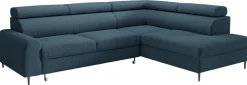Narożniki>Meble Grand Granatowy narożnik boucle z funkcją spania do salonu PACE