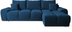 Narożniki></noscript>BROMARKT Granatowy narożnik z funkcją spania do salonu NUBES