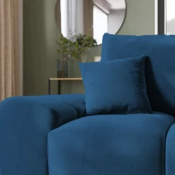 Narożniki></noscript>BROMARKT Granatowy narożnik z funkcją spania do salonu NUBES