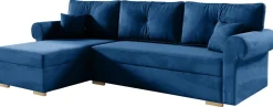 Narożniki>Meble Grand Granatowy narożnik z funkcją spania do salonu FUSION