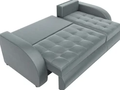 Narożniki>IZABELLA MEBLE Granatowy nowoczesny narożnik do salonu z funkcją spania BERGEN