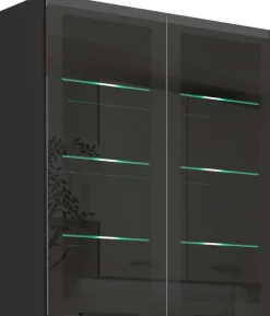 Meble Kuchenne>Lempert Górna szafka kuchenna 80 cm przeszklone fronty półki SELENA cichy domyk