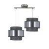 Oświetlenie Przedpokoju|Oświetlenie Jadalni>Candellux Lighting Hare lampa wisząca chromowy 2x60w e27 abażur szary+srebrny