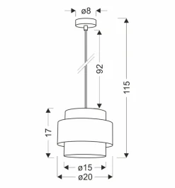 Oświetlenie Przedpokoju|Oświetlenie Jadalni></noscript>Candellux Lighting Hare lampa wisząca chromowy 1x60w e27 abażur szary+srebrny