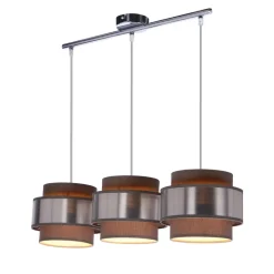 Oświetlenie Przedpokoju|Oświetlenie Jadalni></noscript>Candellux Lighting Hare lampa wisząca chromowy 3x60w e27 abażur szary+srebrny