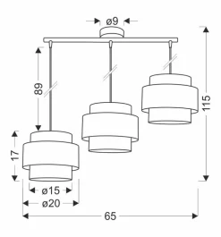 Oświetlenie Przedpokoju|Oświetlenie Jadalni></noscript>Candellux Lighting Hare lampa wisząca chromowy 3x60w e27 abażur szary+srebrny