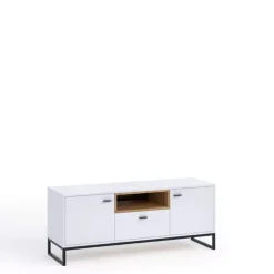 Zestawy Mebli Młodzieżowych|Szafki Rtv>GiB Meble Industrialna biała szafka RTV OLI