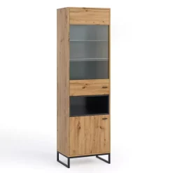 Meble Młodzieżowe|Zestawy Mebli Do Salonu>GiB Meble Industrialna witryna dąb artisan 60 cm OLI