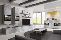 Zestawy Mebli Do Salonu>Helvetia Industrialne meble do salonu BARRET beton jasny