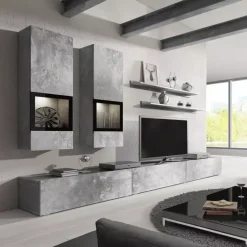 Zestawy Mebli Do Salonu>Helvetia Industrialne meble do salonu BARRET beton jasny