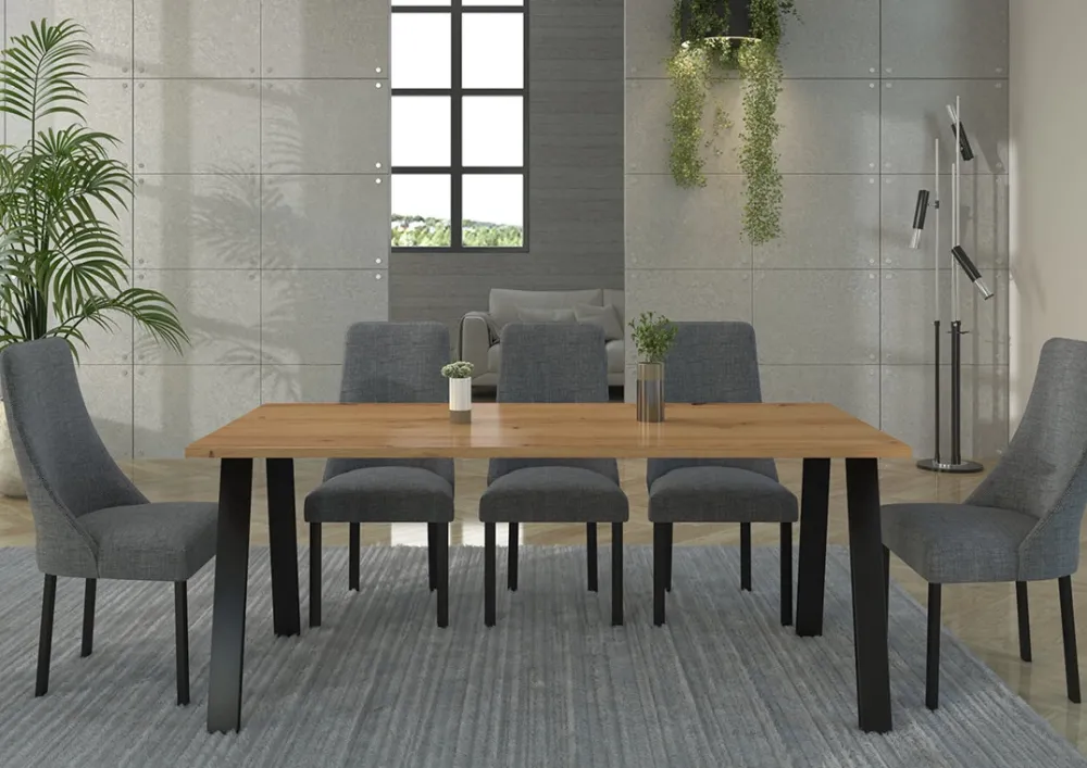 Krzesła|Stoły>Lempert Industrialny stół KEVIN 185x90 dąb artisan