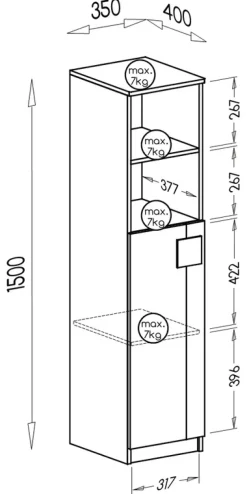 Regały Na Książki|Regały Dla Dzieci></noscript>DOLMAR Jednodrzwiowy regał do pokoju dziecięcego 35 cm GROOVY