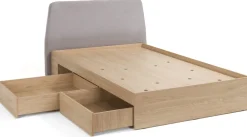 Meble Dla Dzieci|Łóżka Młodzieżowe>MEBLAR Jednoosobowe łóżko 120x200 cm do pokoju dziecka z szufladami ALDENO dąb baltic dune