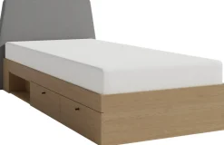 Meble Dla Dzieci|Łóżka Młodzieżowe>MEBLAR Jednoosobowe łóżko 90x200 cm młodzieżowe z pojemnikiem ALDENO dąb baltic dune