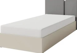 Meble Dla Dzieci|Meble Młodzieżowe>MEBLAR Jednoosobowe łóżko 90x200 cm ze stelażem i pojemnikiem LISSARO młodzieżowe beż piaskowy