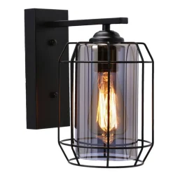 Oświetlenie Przedpokoju|Oświetlenie Jadalni>Candellux Lighting Jonera lampa kinkiet czarny p20 1x40w e27 klosz dymiony