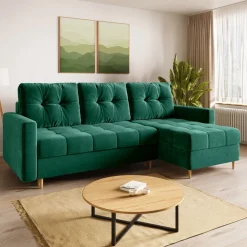 Meble Dla Dzieci|Meble Młodzieżowe>BROMARKT Kanapa narożna butelkowa zieleń LIZBONA