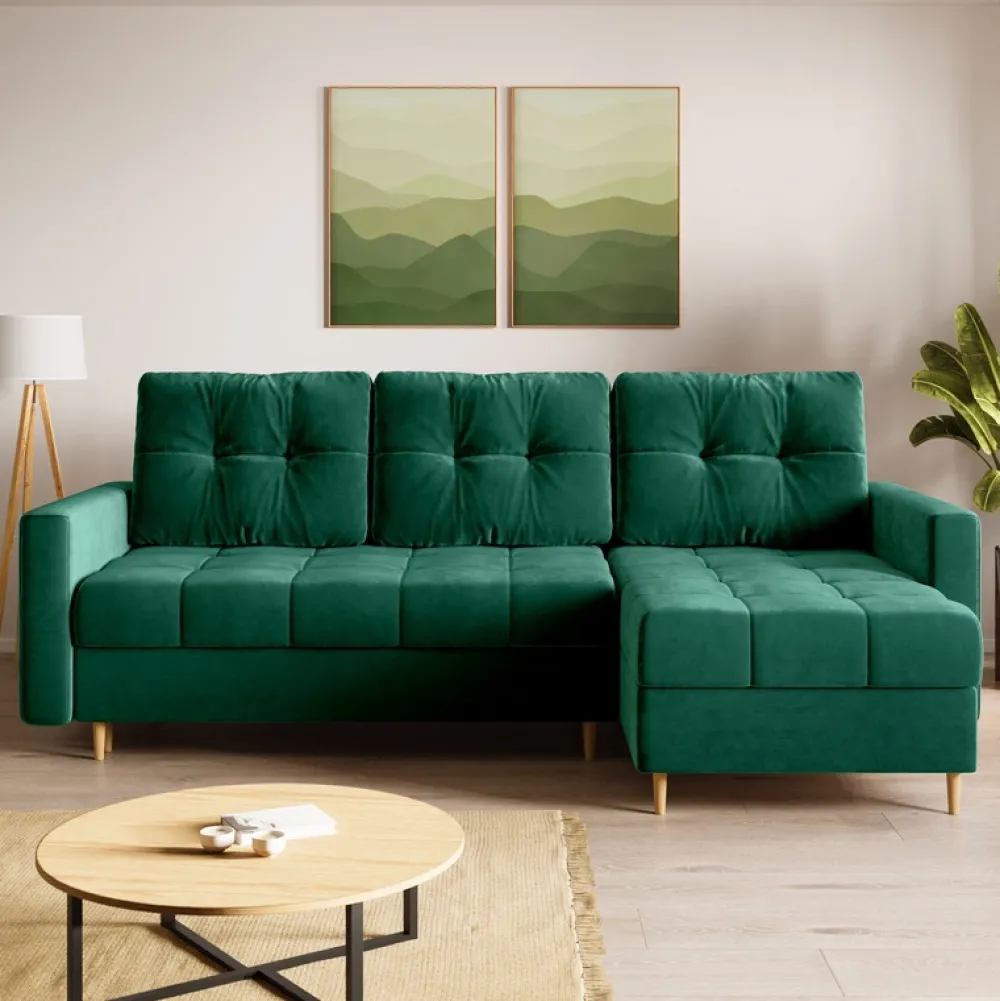 Meble Dla Dzieci|Meble Młodzieżowe>BROMARKT Kanapa narożna butelkowa zieleń LIZBONA