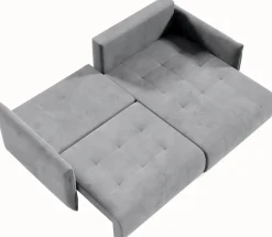 Meble Dla Dzieci|Meble Młodzieżowe></noscript>BROMARKT Kanapa narożna granatowa do salonu z funkcją spania HUDSON