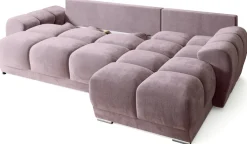 Narożniki>BROMARKT Kanapa narożna pudrowy róż NUBES