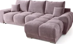 Narożniki></noscript>BROMARKT Kanapa narożna pudrowy róż NUBES