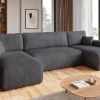 Narożniki>BROMARKT Kanapa narożna szara z funkcją spania do salonu PUMI U