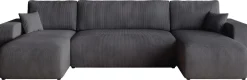 Narożniki></noscript>BROMARKT Kanapa narożna szara z funkcją spania do salonu PUMI U