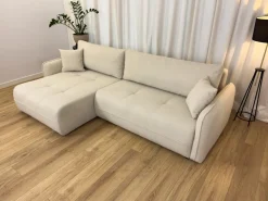 Meble Dla Dzieci|Meble Młodzieżowe></noscript>BROMARKT Kanapa narożna z funkcją spania do salonu boucle CLAUDIO