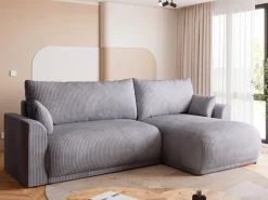 Meble Dla Dzieci|Meble Młodzieżowe>BROMARKT Kanapa narożna z funkcją spania do salonu MORENO szary