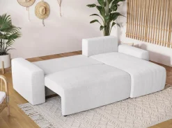 Meble Dla Dzieci|Meble Młodzieżowe>BROMARKT Kanapa narożna z funkcją spania do salonu PLUSH L kremowy baranek